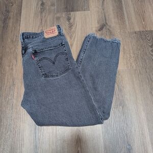 Levi's Charcoal Grey Straight Leg Jeans Size 31/26